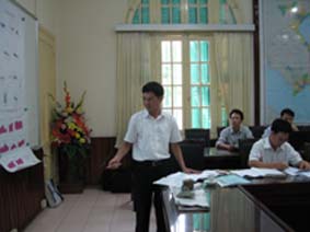Chủ nhiệm đề án KS. Phạm Thanh Bình trình bày tại Hội nghị
