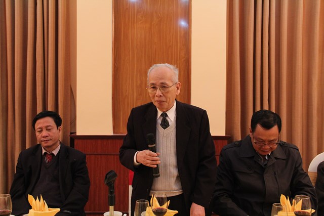 Ông Phạm Quốc Tường, Nguyên Tổng Cục trưởng Tổng cục Mỏ - Địa chất phát biểu tại buổi gặp mặt