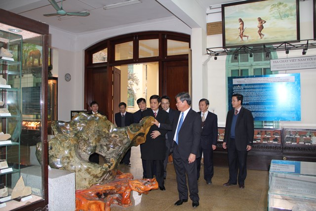Bộ trưởng Nguyễn Minh Quang thăm Bảo tàng Địa chất