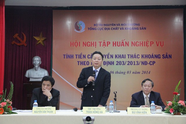 Thứ trưởng Trần Hồng Hà, Tổng Cục trưởng Nguyễn Văn Thuấn, Phó Tổng Cục trưởng Bùi Vĩnh Kiên chủ trì Hội nghị